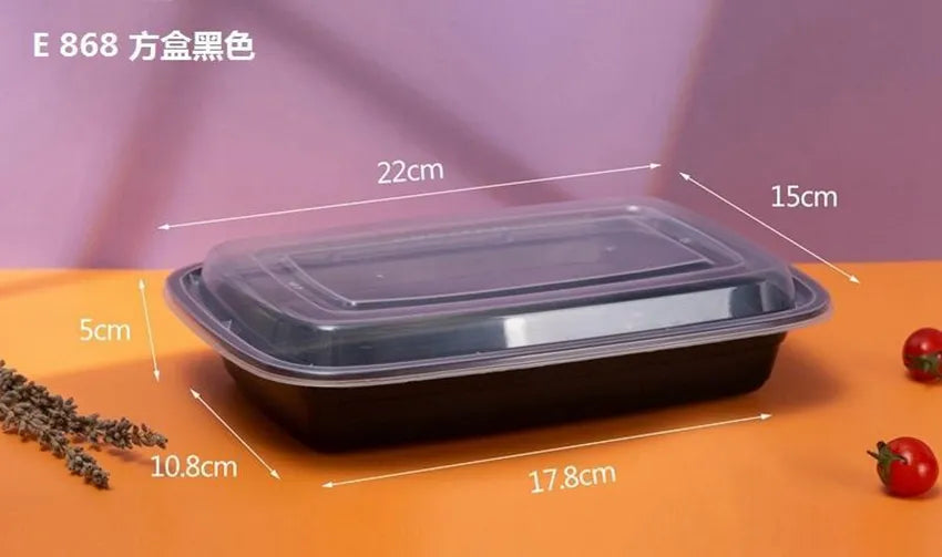 Disposable Square PP Take Out Container (E-868 SHORT 10)