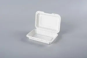 White 29oz PP Hinger Container