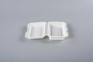 White 36oz Rectangle PP Hinger Container