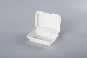 White 36oz Rectangle PP Hinger Container