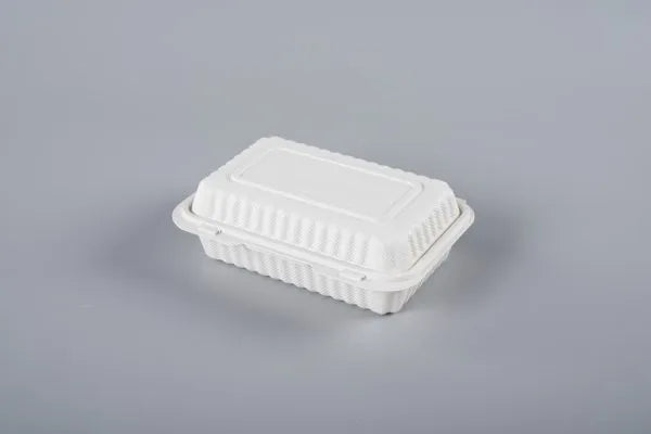 White 36oz Rectangle PP Hinger Container